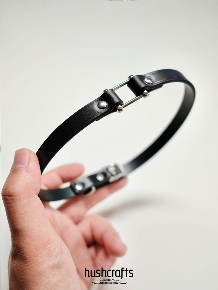 HushCrafts SquareBound Leather Day Collar - hushcrafts