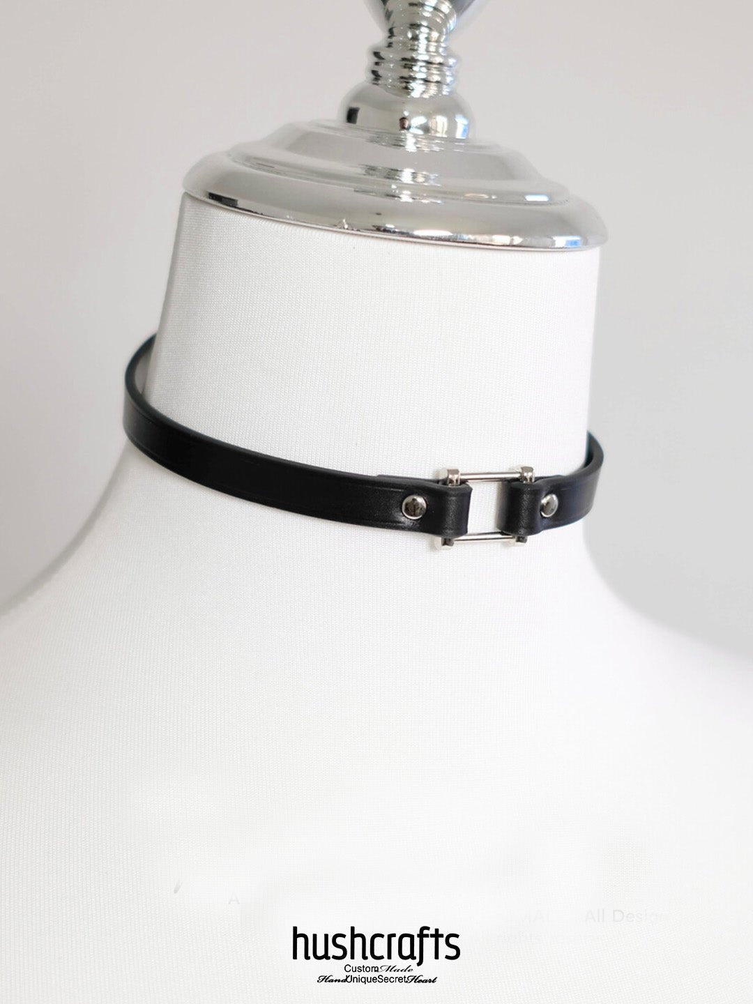 HushCrafts SquareBound Leather Day Collar - hushcrafts
