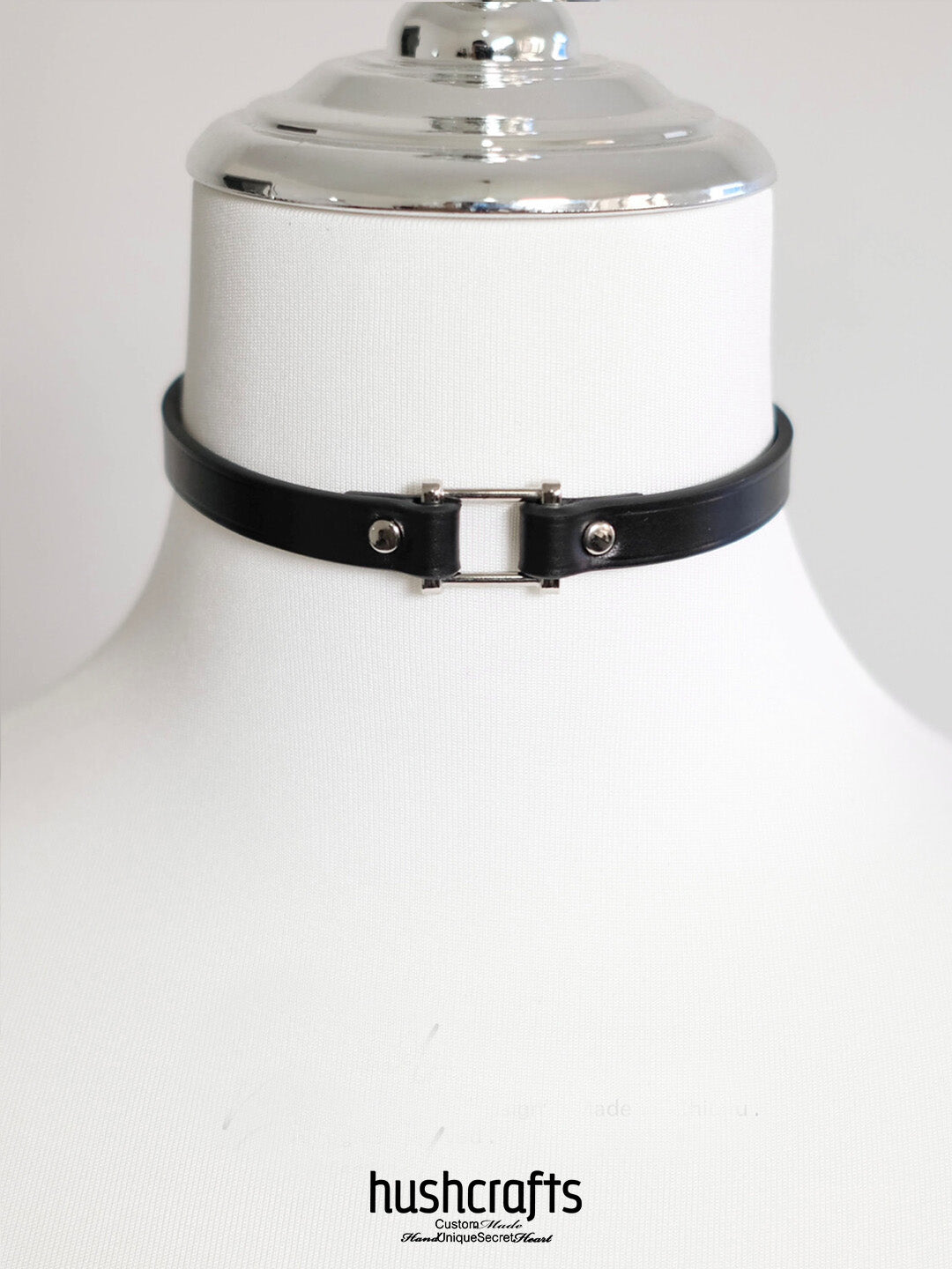 HushCrafts SquareBound Leather Day Collar - hushcrafts