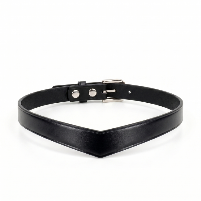 Vanguard Collar – Premium V-Shape Leather Choker | Hushcrafts® Main Image