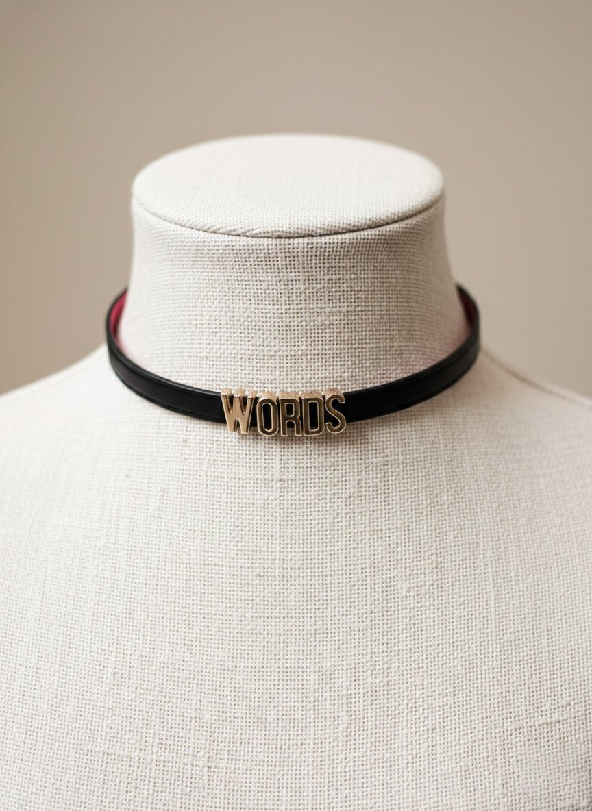 HUSHCRAFTS® "WORDS" Leather Day Collar - Hushcrafts LLC