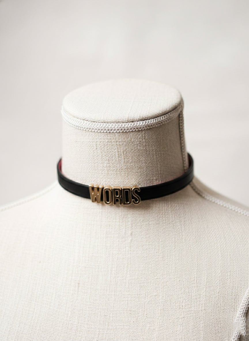 HUSHCRAFTS® "WORDS" Leather Day Collar - Hushcrafts LLC
