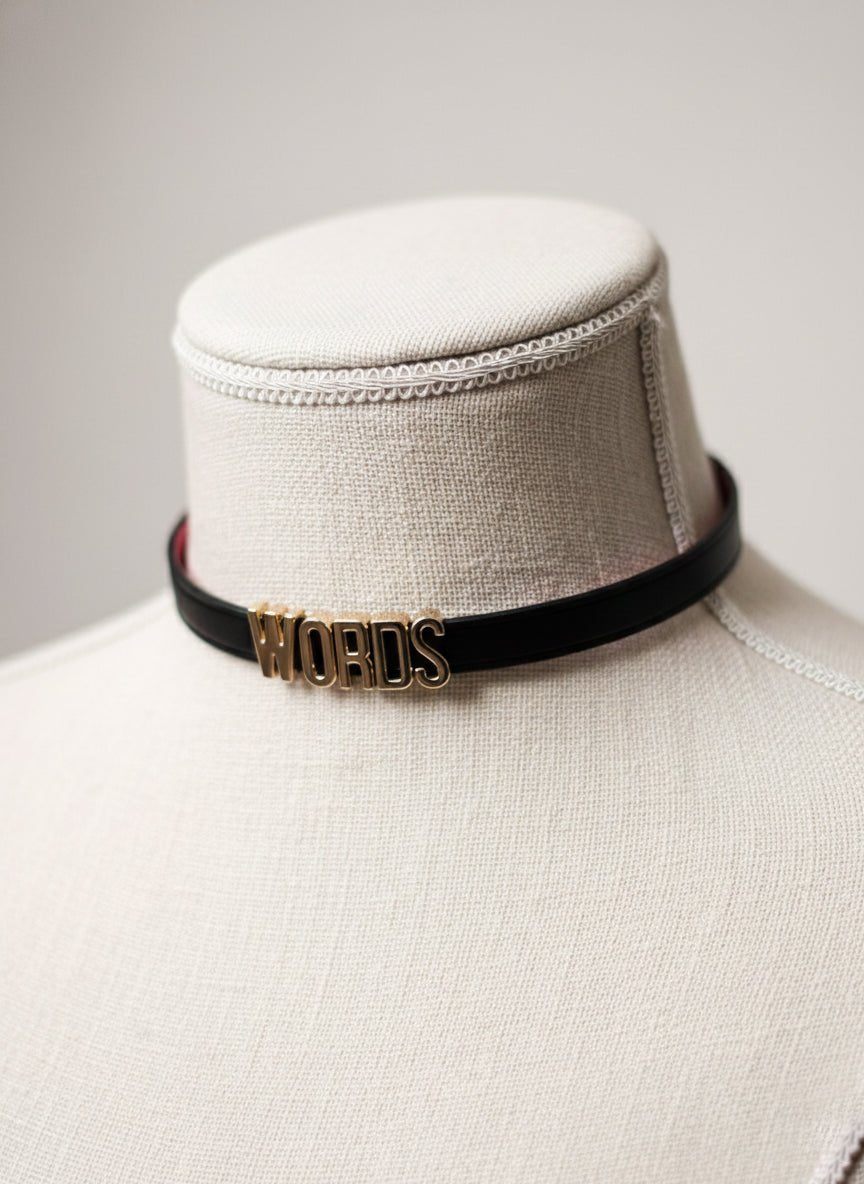 HUSHCRAFTS® "WORDS" Leather Day Collar - Hushcrafts LLC