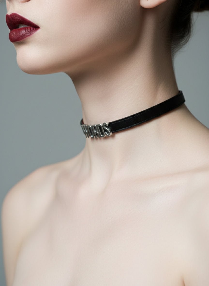 HUSHCRAFTS® "WORDS" Leather Day Collar - Hushcrafts LLC