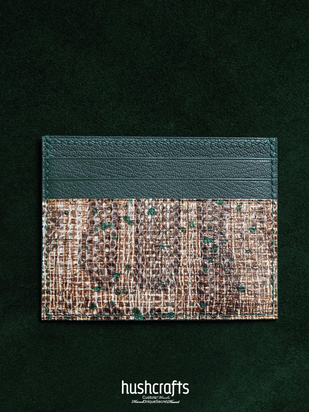 Italian Python Leather Card Holder - hushcrafts