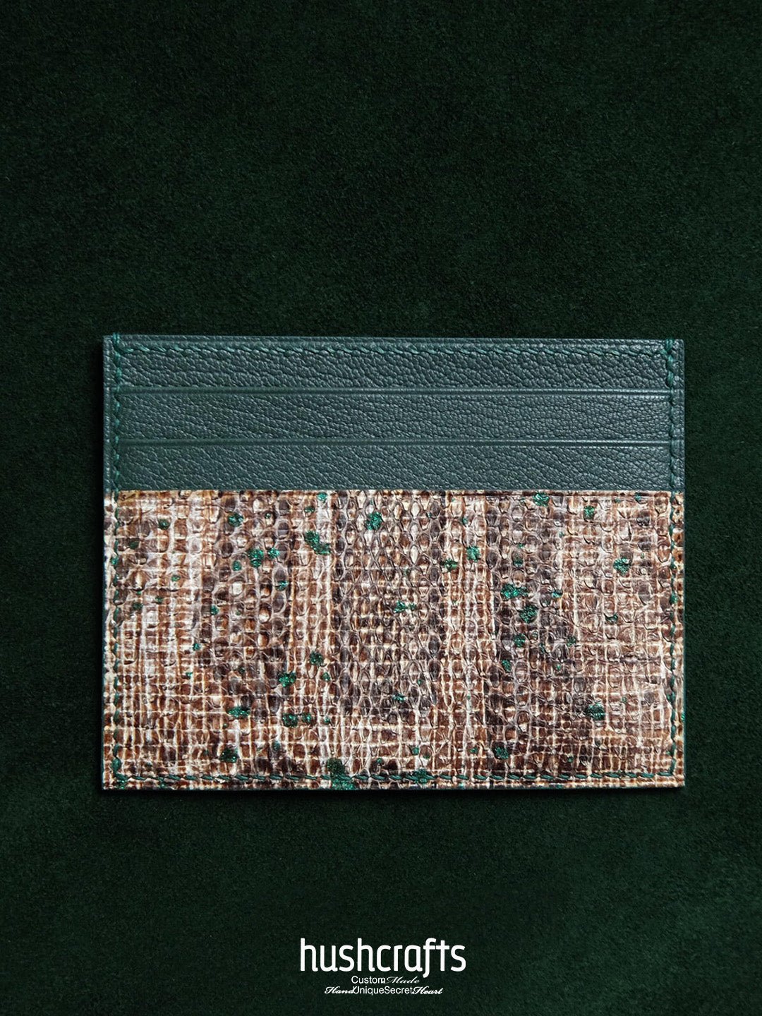Italian Python Leather Card Holder - hushcrafts