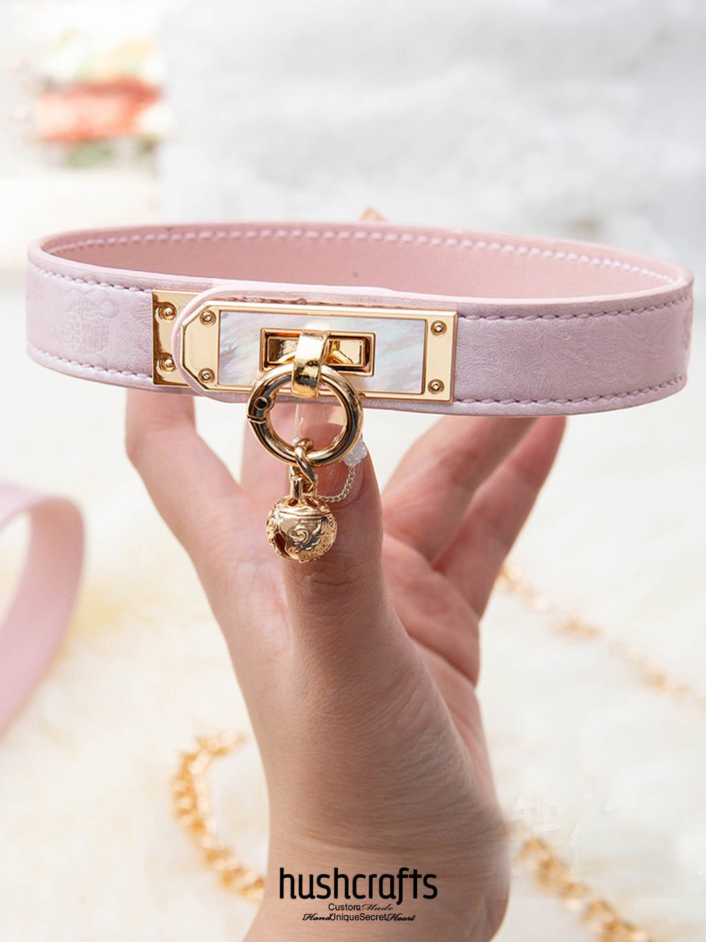 Kelly Buckle Choker with Shell Detail and Bell - hushcrafts
