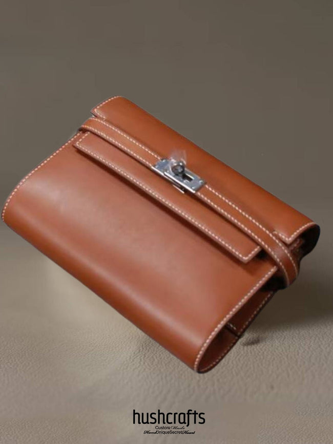 Kelly Clasp A7 Leather Planner - hushcrafts Hover Image