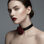 Leather Rose Choker – Handcrafted Lambskin-Lined Collar | Hushcrafts® - Hushcrafts LLC