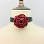 Leather Rose Choker – Handcrafted Lambskin-Lined Collar | Hushcrafts® - Hushcrafts LLC