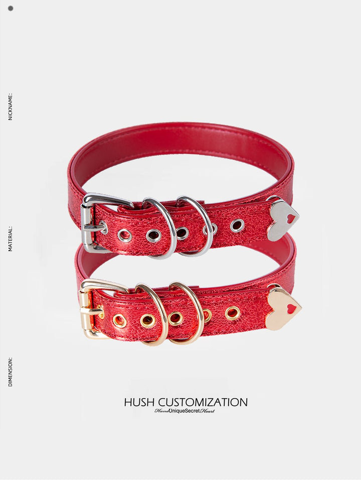 "Letter Halo"Leather Choker - Hush