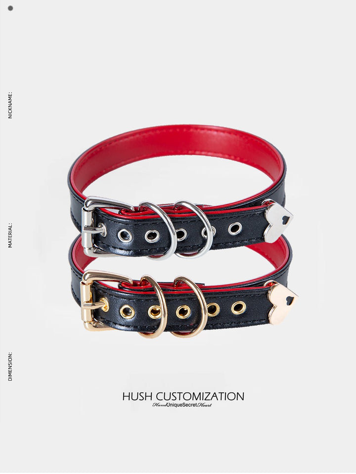 "Letter Halo"Leather Choker - Hush