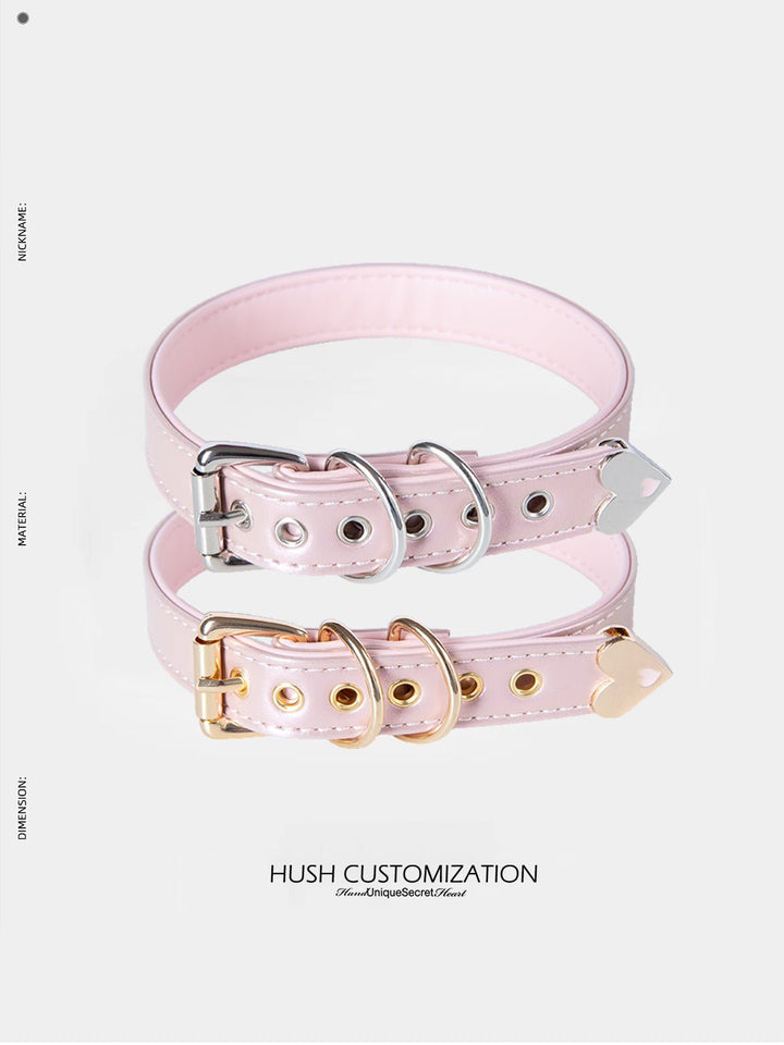 "Letter Halo"Leather Choker - Hush