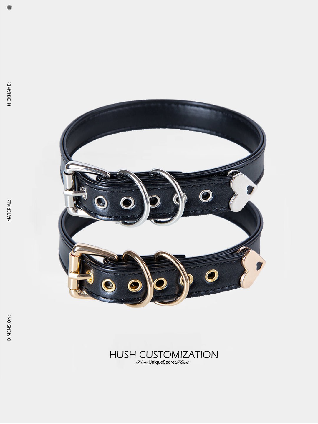 "Letter Halo"Leather Choker - Hush