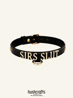 "Letter Luxe" Custom Black Leather Choker - Hushcrafts LLC