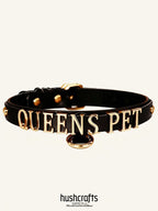 "Letter Luxe" Custom Black Leather Choker - Hushcrafts LLC