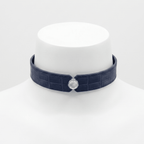 Lunar Gem Collar – Nile Crocodile Leather with Moonstone & 925 Sterling Silver Setting | Hushcrafts® - Hushcrafts LLC