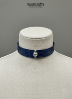 "LUNAR GEM" Crocodile Collar with 925 Silver Setting - Hushcrafts LLC