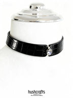 "LUNAR GEM" Crocodile Collar with 925 Silver Setting - hushcrafts