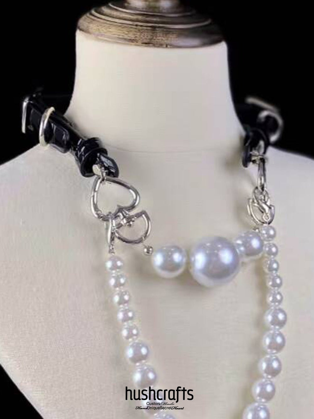 Medusa P Choker with Pearl Chain - hushcrafts