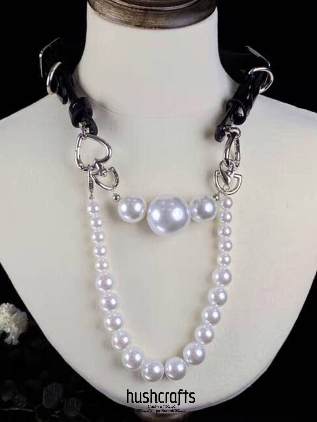 Medusa P Choker with Pearl Chain - hushcrafts