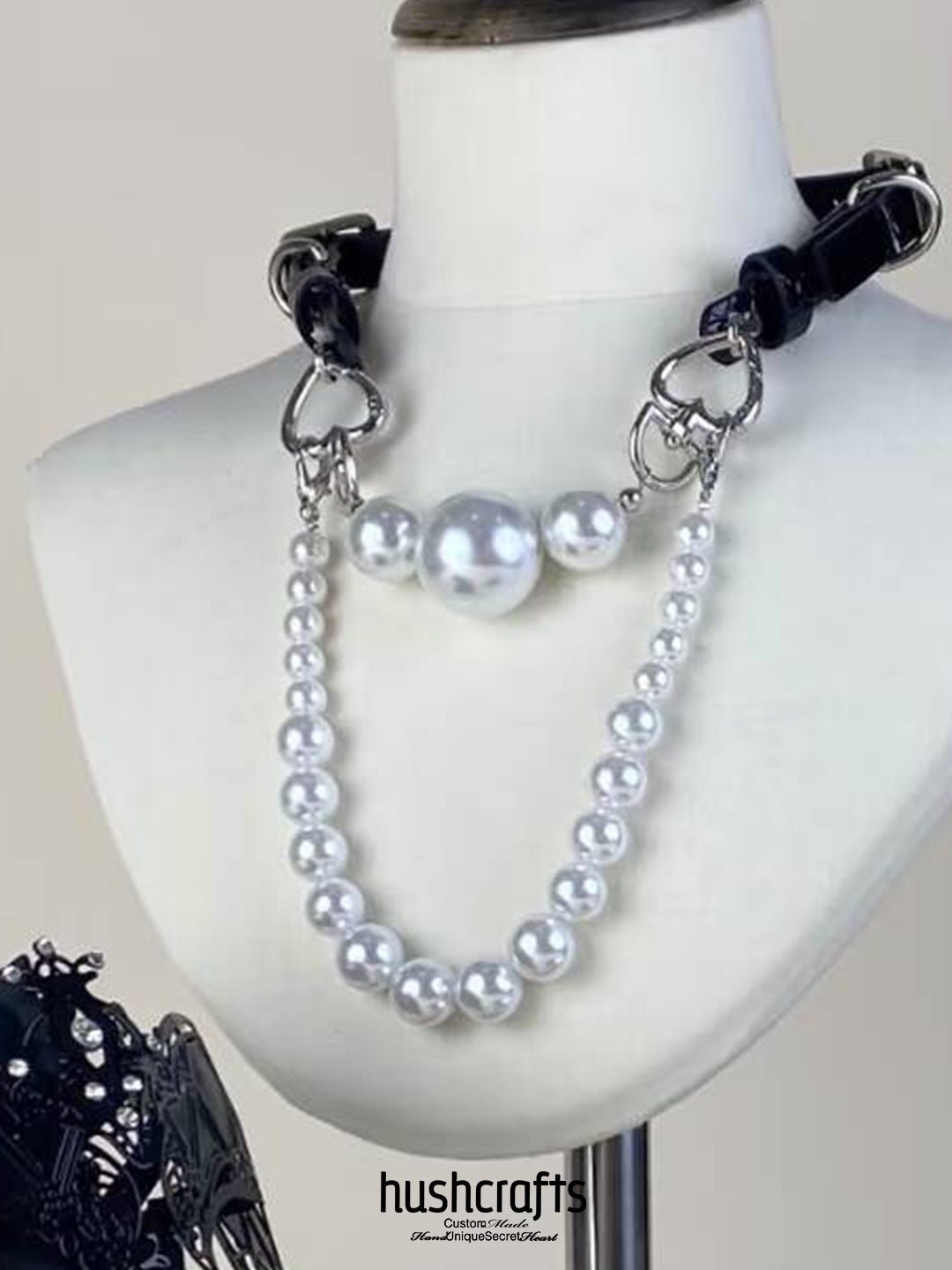 Medusa P Choker with Pearl Chain - hushcrafts