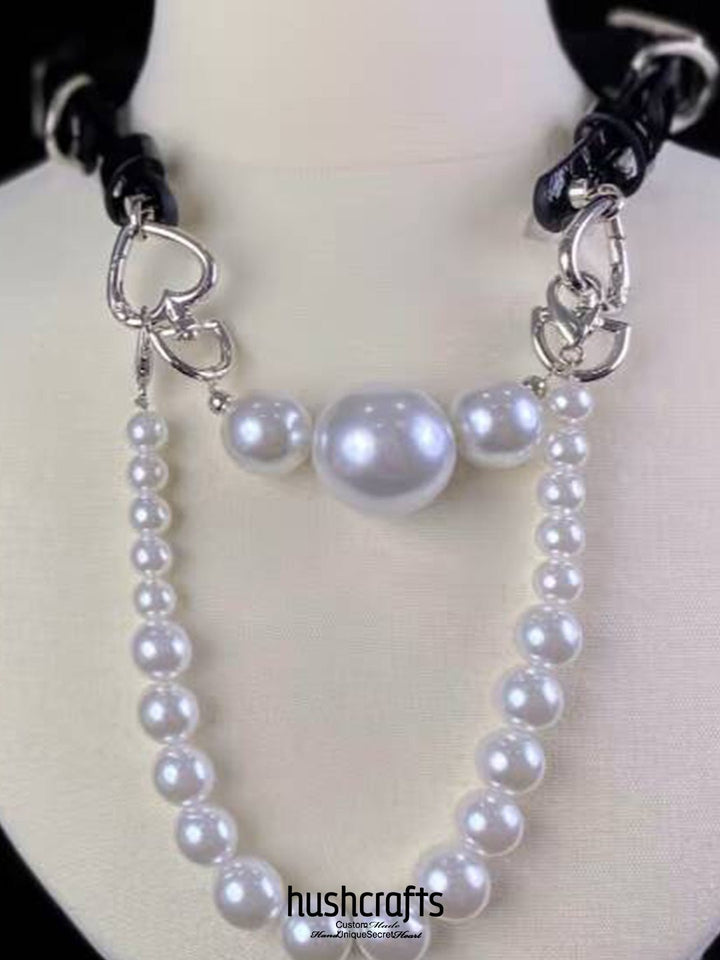 Medusa P Choker with Pearl Chain - hushcrafts