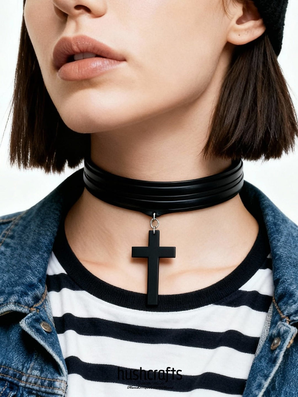 Midnight Cross Wrap Choker - Hushcrafts LLC