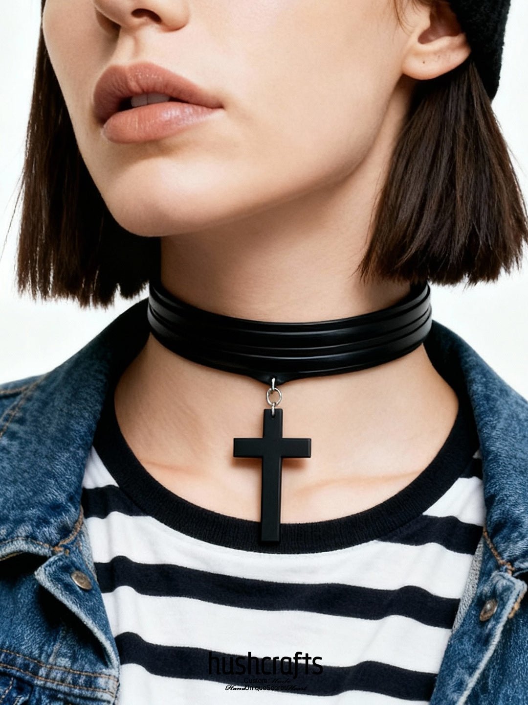 Midnight Cross Wrap Choker - Hushcrafts LLC