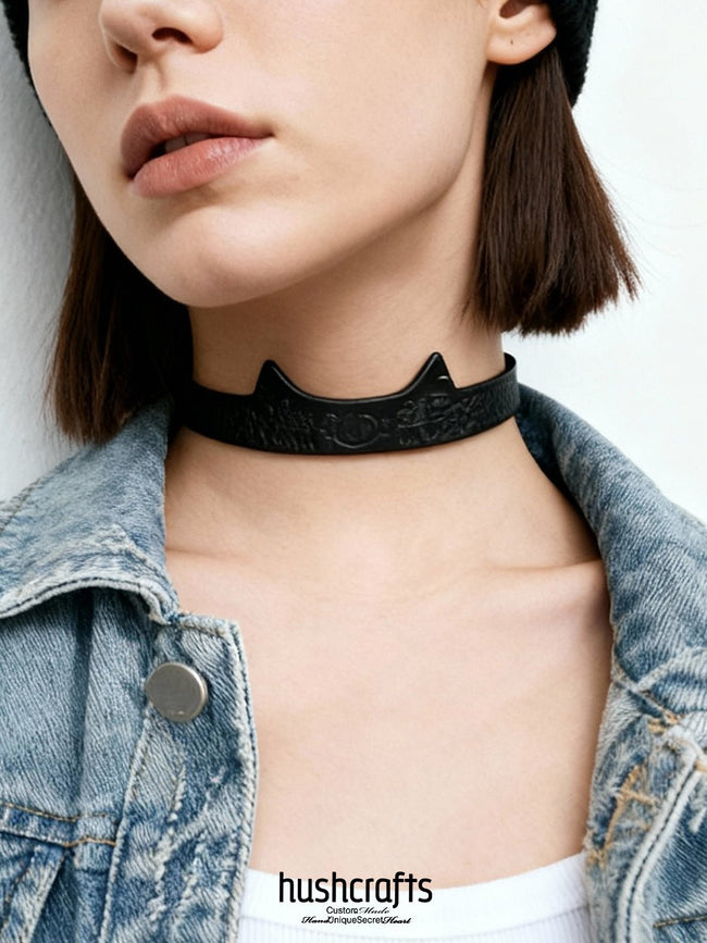 Midnight Glyph Choker - Hushcrafts LLC Hover Image