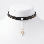 Nebula Choker – Gold-Dusted Python Leather & Gemstone Statement Necklace | Hushcrafts® - Hushcrafts LLC