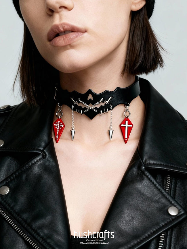 Nocturne Coffin Veil Choker - Hushcrafts LLC Hover Image