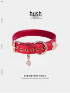 O ring choker collar for women with vegan leather and diamond - Available with different types of charms and colors - Hush