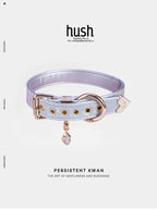 O ring choker collar for women with vegan leather and diamond - Available with different types of charms and colors - Hush