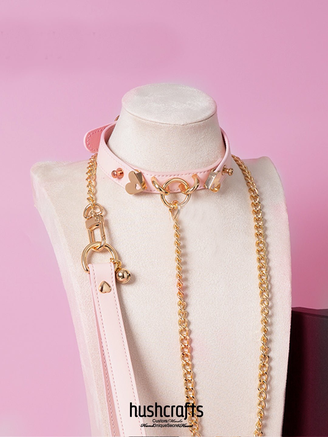 O - Ring Choker with Heart Charm and Bell - hushcrafts