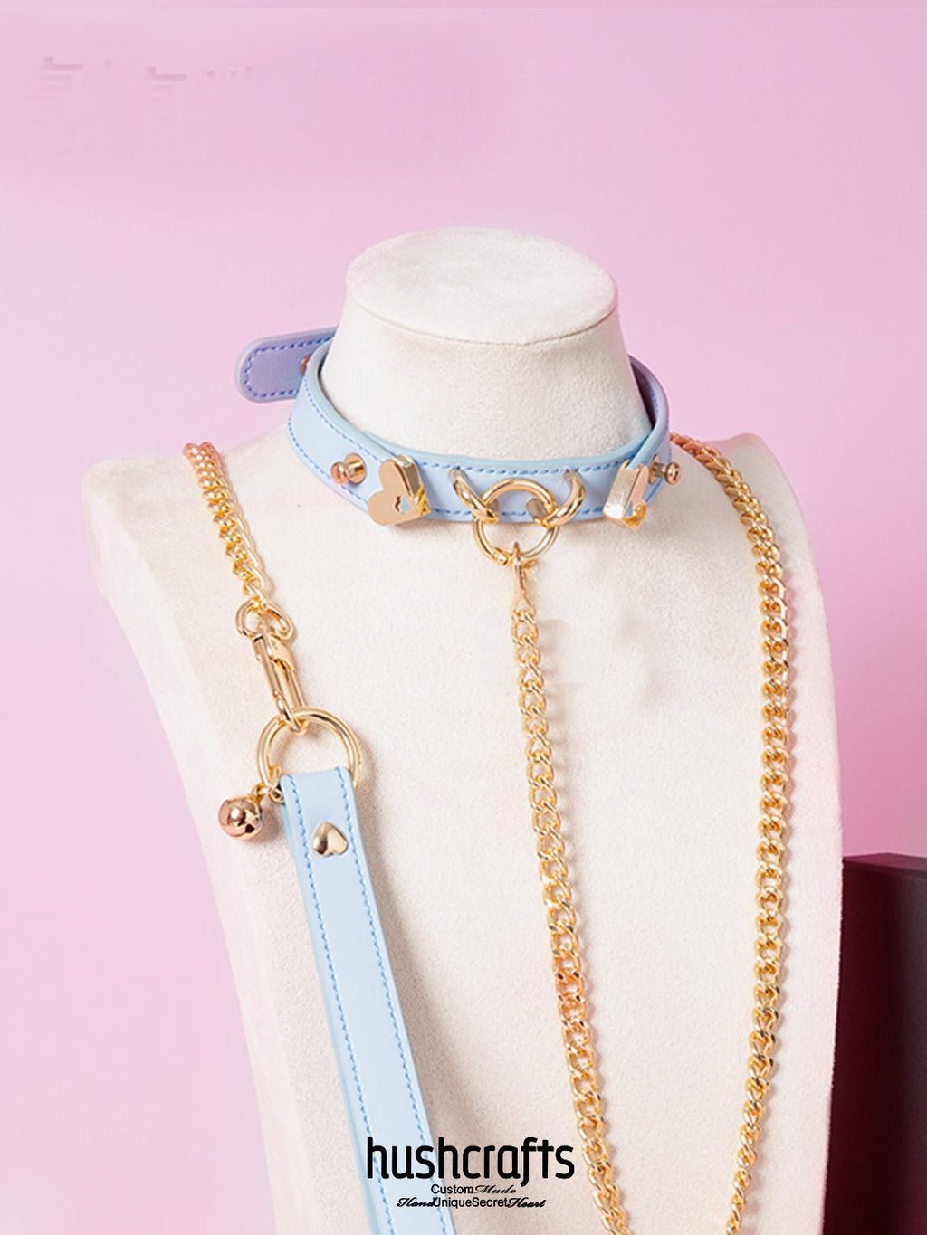 O - Ring Choker with Heart Charm and Bell - hushcrafts