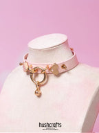 O - Ring Choker with Heart Charm and Bell - hushcrafts