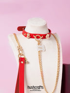 O - Ring Choker with Heart Charm and Bell - hushcrafts