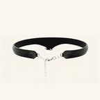 Obsidian Shard Leather Choker – Back Clasp & Adjustable Chain Detail | Hushcrafts®