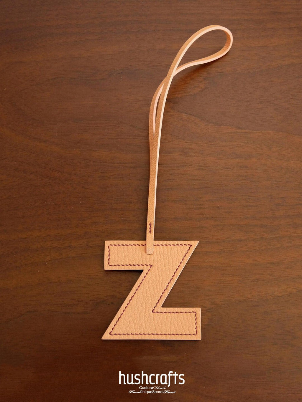 Premium Leather Letter Bag Charm - hushcrafts