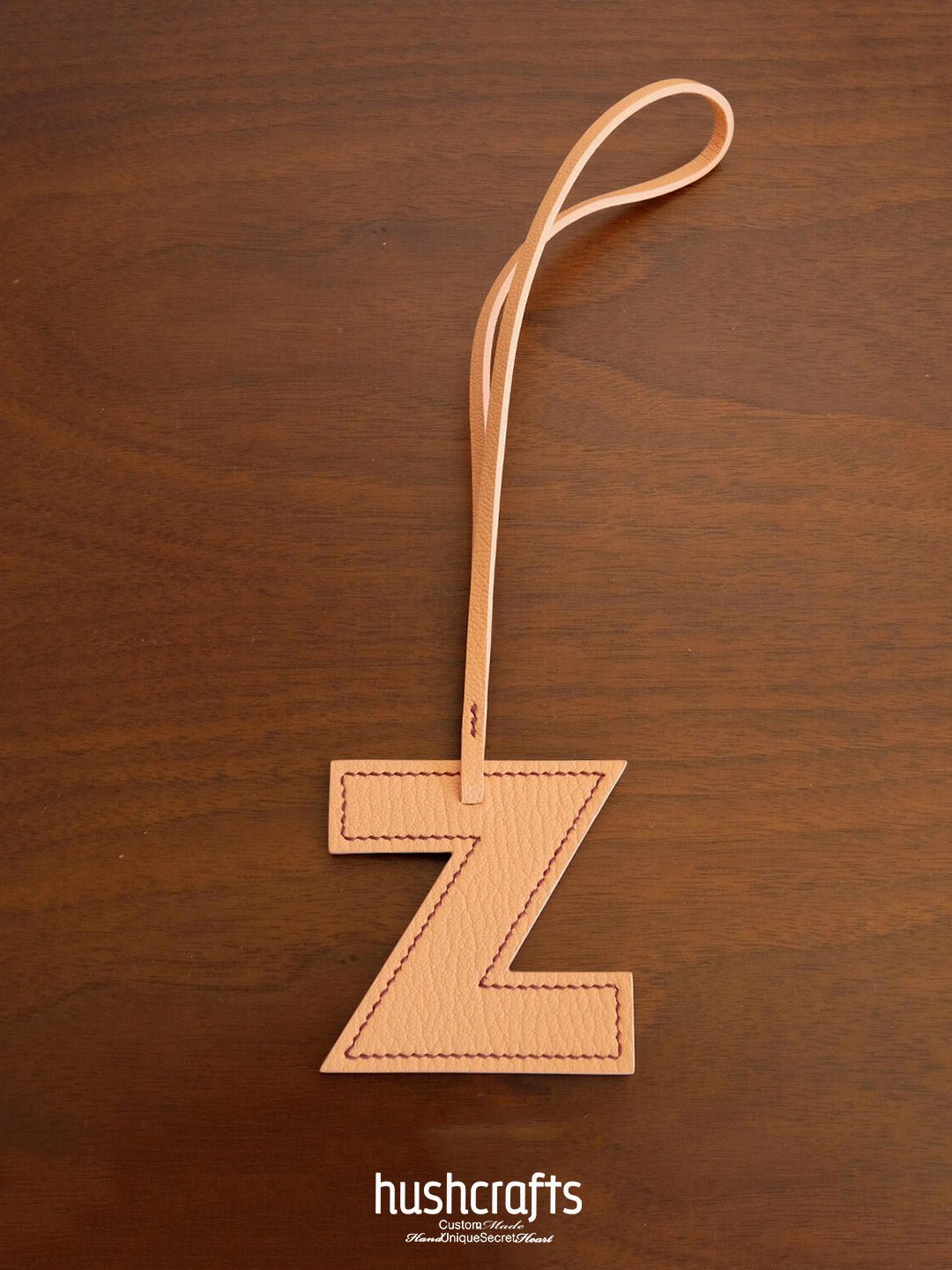 Premium Leather Letter Bag Charm - hushcrafts