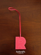 Premium Leather Letter Bag Charm - hushcrafts