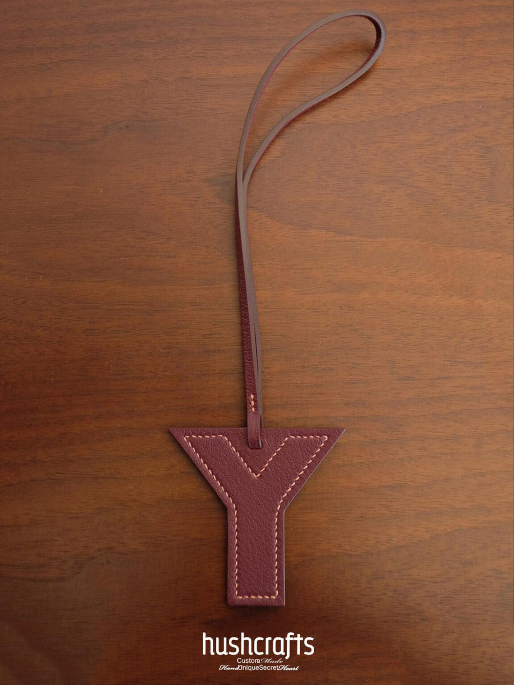 Premium Leather Letter Bag Charm - hushcrafts