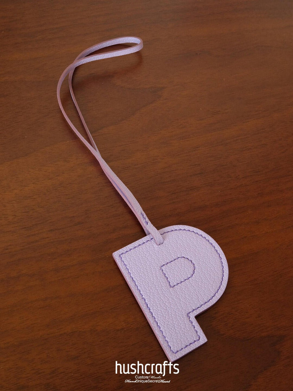 Premium Leather Letter Bag Charm - hushcrafts