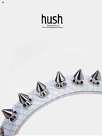 Punk choker collar for women with vegan leather and butterfly metal parts - Available with different types of charms and colors - Hush