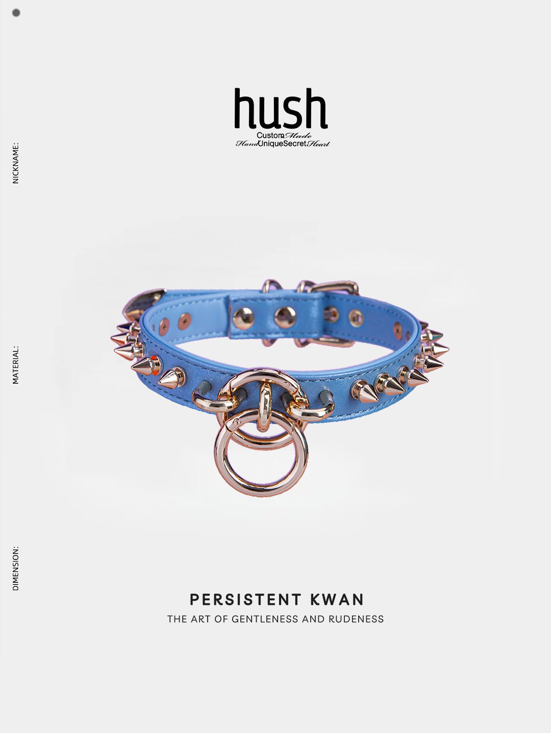 Punk choker collar for women with vegan leather and O ring metal parts - Available with different types of charms and colors - Hush