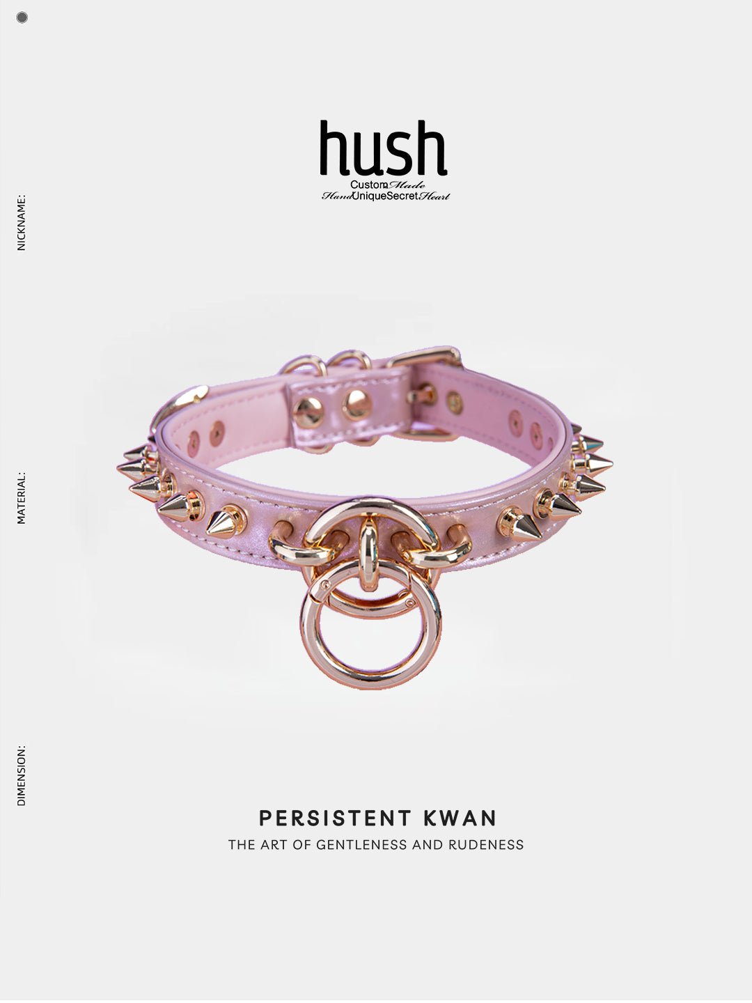 Punk choker collar for women with vegan leather and O ring metal parts - Available with different types of charms and colors - Hush