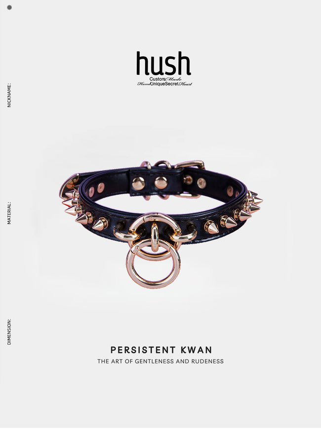 "Golden Rebel" Punk Leder Choker Main Image