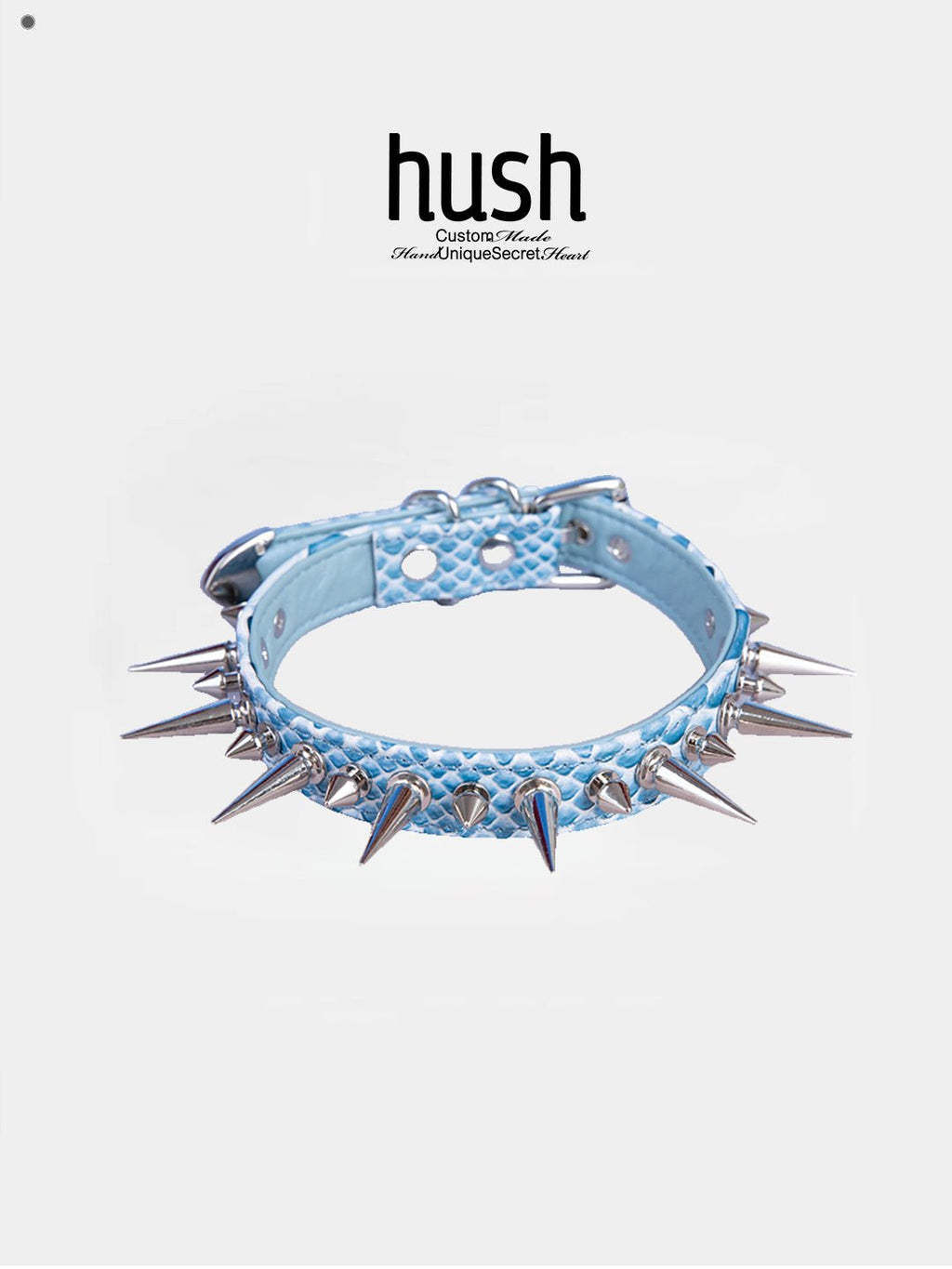 Punk choker collar for women with vegan snakeskin leather and rivet - Available with different types of charms and colors - Hush