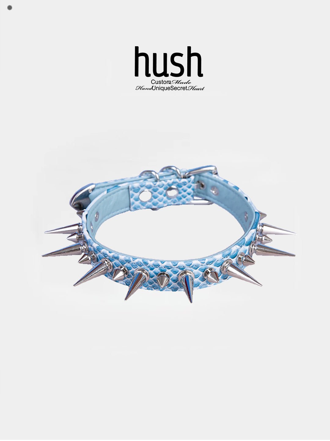 Punk choker collar for women with vegan snakeskin leather and rivet - Available with different types of charms and colors - Hush